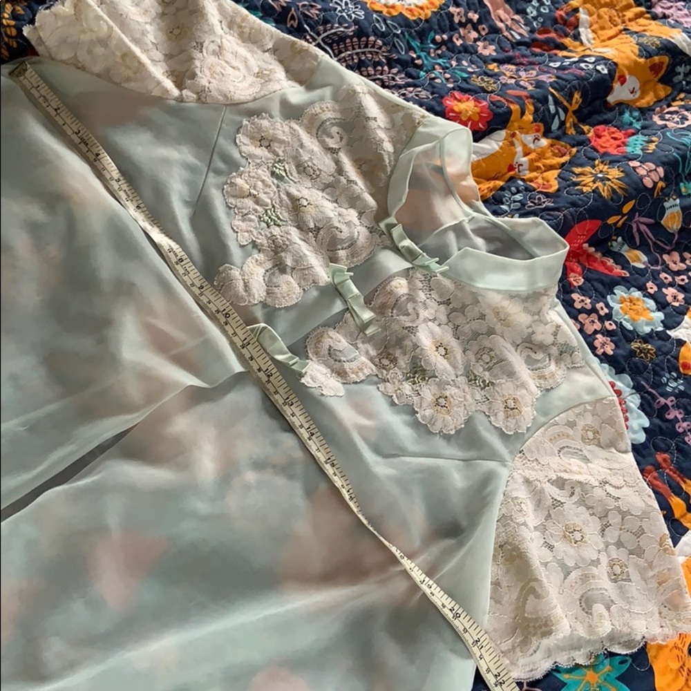 Vintage shadowtime baby blue chiffon nightie robe . Size medium - Picture 9 of 12